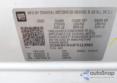 2023 Chevrolet Blazer Fwd 2Lt from USA, damaged, VIN 3GNKBCR43PS113963